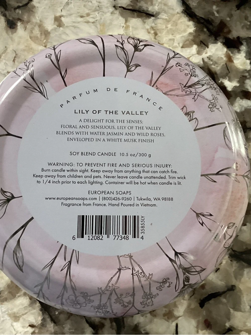 Lily of the Valley Scented Candle - Pink Tin